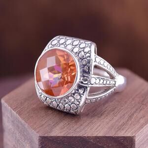 *sold ebay* Nicky Butler Checkerboard Cut Quartz Sterling Deco Style Ring Size 7